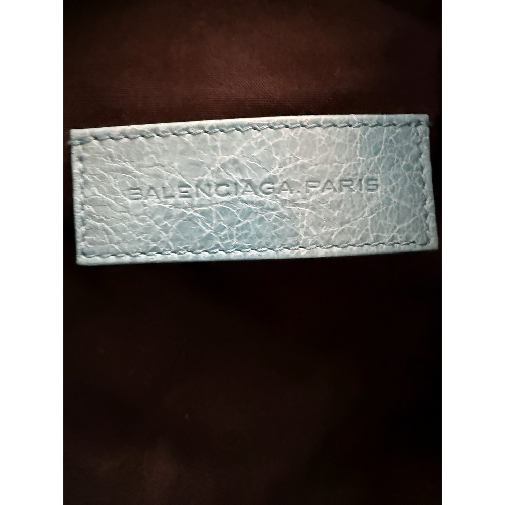 Balenciaga Clutch Bag Women's Large Turquoise Leather Wristlet Zip W/COA NEW - Picture 6 of 9